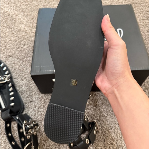 Dolls Kill Black Studded Flats - Picture 3 of 4